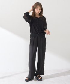 earth music&ecology 接触冷感シアークルーニットカーディガン