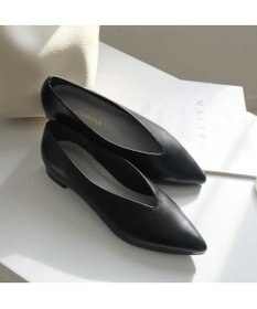 Pointer 日本製 本革 生活防水機能付きVカットパンプス