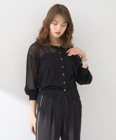 earth music&ecology 接触冷感シアークルーニットカーディガン