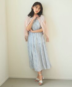Feroux 【洗える】フラワープリントドロスト ワンピース