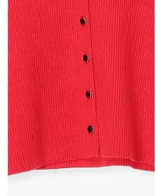 Te chichi ウェーブメタル釦Vネックリブカーディガン