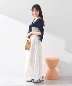 earth music&ecology 接触冷感シアークルーニットカーディガン