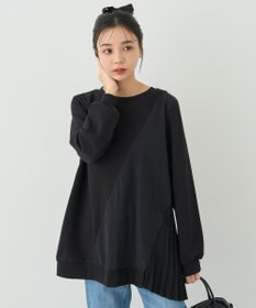 earth music&ecology サイドプリーツ裏起毛プルオーバー