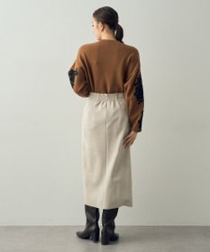 YECCA VECCA ハイウエストフェイクスエードスカート