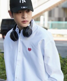 WEGO 【ユニセックス着用ITEM/MLサイズ展開】オックスフォードワンポイントシャツ（LS）