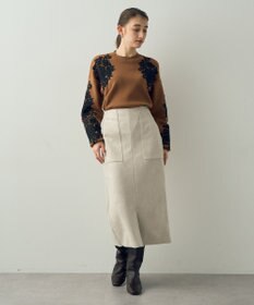 YECCA VECCA ハイウエストフェイクスエードスカート