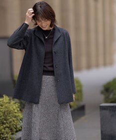 J.PRESS LADIES ショートビーバー ミディ丈 スタンドカラー コート