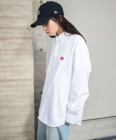 WEGO 【ユニセックス着用ITEM/MLサイズ展開】オックスフォードワンポイントシャツ（LS）