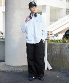 WEGO 【ユニセックス着用ITEM/MLサイズ展開】オックスフォードワンポイントシャツ（LS）