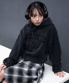 WEGO グラフィックショートプルパーカー