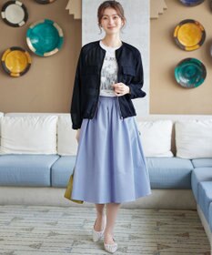 Tiaclasse 【新色追加・選べる丈】麻調タックフレアスカート