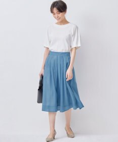 組曲 L 【洗える・シワになりにくい】カラーボイル シアーフレアスカート