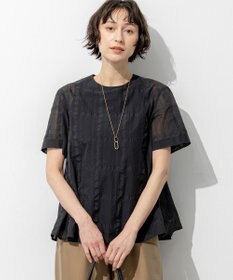 23区 【先行予約】シアーチェックレイヤード フレア Tブラウス