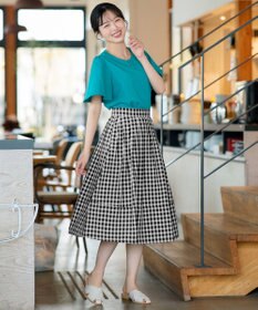 Tiaclasse 【新色追加・選べる丈】麻調タックフレアスカート