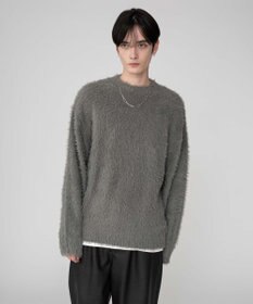 WEGO 【2025秋冬新作/ユニセックス着用ITEM/MLサイズ展開】フェザーニットプルオーバー