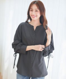 Tiaclasse 【洗える】ドロストギャザー袖シャツチュニック