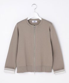 J.PRESS LADIES INTERLOCK ニット ブルゾン モカカーキ系