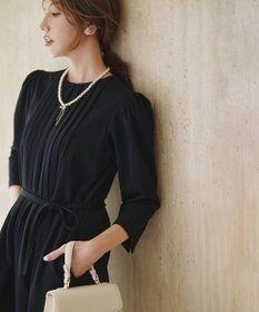 組曲 センターリボンイミテーションパール ネックレス ゴールド系