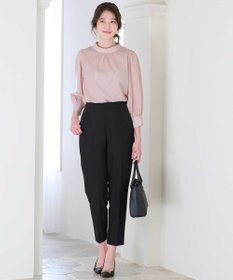 ANY SIS S 【洗える】フェイクパールストライプ ブラウス