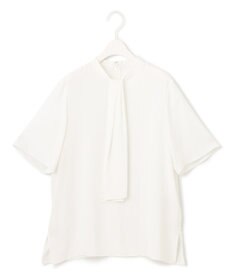 ICB 【接触冷感・UVケア・速乾・洗える】BackSatinAmunzen  5分袖スカーフタイブラウス