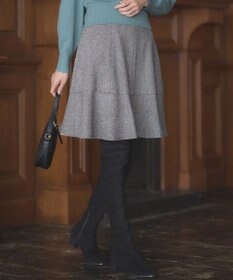 組曲 ネコアシツイードセミフレア スカート