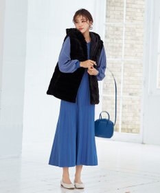 Tiaclasse 【2WAY】着回し自由のリバーシブルキルトフェイクファーベスト