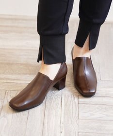 Pointer 日本製 滑り止めスクエアトゥサイドゴムパンプス