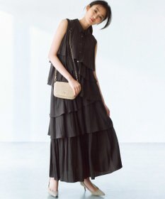 組曲 【入江未悠さんコラボ】ギャザーライトデシンティアード スカート