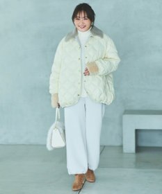 UNFILO L 【自宅で洗濯OK / ファー襟取り外し可能】TAIONコラボ ボア襟 リバーシブルダウン