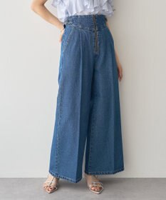 earth music&ecology サイドベルトデニムパンツ