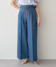 earth music&ecology サイドベルトデニムパンツ