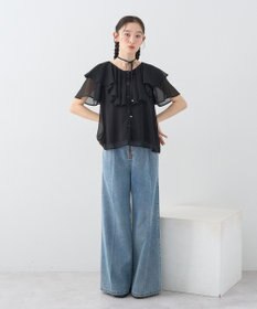 earth music&ecology サイドベルトデニムパンツ