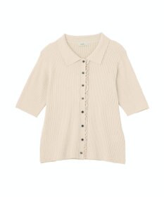 earth music&ecology ミニフリルポロカーディガン