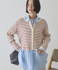 AMERICAN HOLIC マルチボーダーリブニットカーディガン