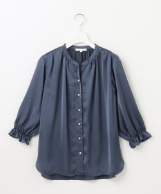 自由区 L 【カタログ掲載・WEB&一部店舗限定・セットアップ対応・洗える】セミブライトサテン ブラウス