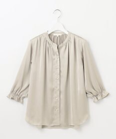 自由区 L 【カタログ掲載・WEB&一部店舗限定・セットアップ対応・洗える】セミブライトサテン ブラウス