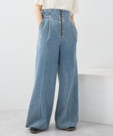 earth music&ecology サイドベルトデニムパンツ