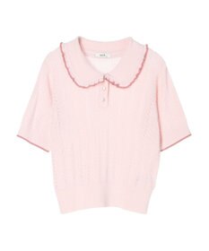 earth music&ecology フリルニットポロ