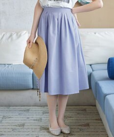 Tiaclasse 【新色追加・選べる丈】麻調タックフレアスカート