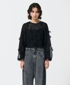 GRACE CONTINENTAL リボンチュールトップ