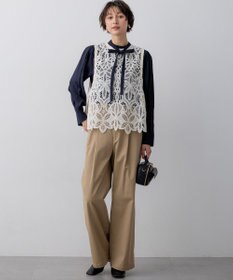 23区 【先行予約】エンブロイダリーレース ニットベスト