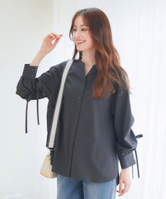 Tiaclasse 【洗える】ドロストギャザー袖シャツチュニック