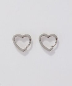 Phoebe 【金属アレルギー対応】ハートフープワンタッチピアス　シルバー/サージカルステンレス