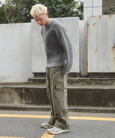 WEGO 【ユニセックス着用ITEM/ウエストゴム】イージーパイピングカーゴパンツ