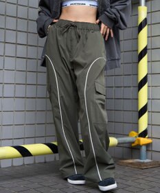 WEGO 【ユニセックス着用ITEM/ウエストゴム】イージーパイピングカーゴパンツ