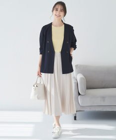 ANY SIS 【洗える】ダブルプリーツコンビ スカート