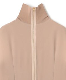 BEIGE， 【洗える】FLEUR / ニットコンビハイネックノースリーブドレス