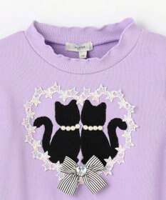 ANY KIDS ネコシルエット裏毛トレーナー