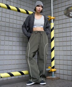 WEGO 【ユニセックス着用ITEM/ウエストゴム】イージーパイピングカーゴパンツ