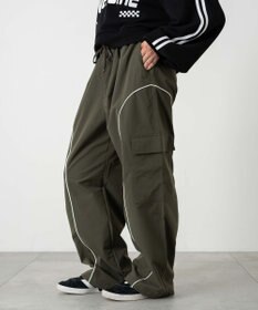 WEGO 【ユニセックス着用ITEM/ウエストゴム】イージーパイピングカーゴパンツ